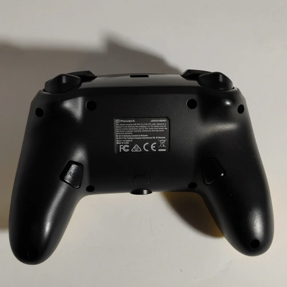 Pikachu Black and Yellow Wireless Controller PowerA 1513526-01 No Wire